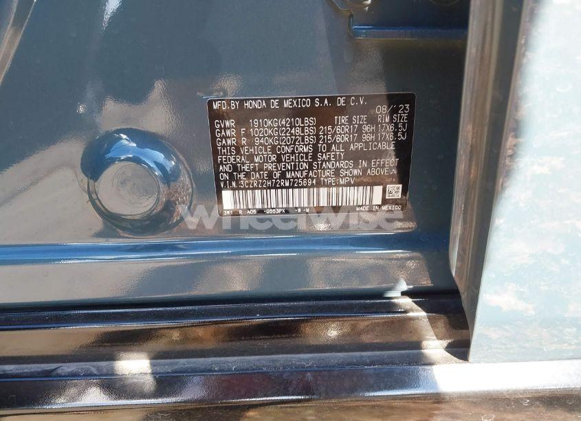 Photo 9 of 2024 Honda Hr-v AWD EX-L/EX-L (VIN 3CZRZ2H72RM725694)