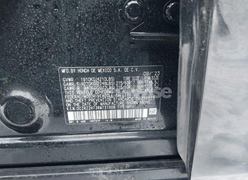 Photo 9 of 2024 Honda Hr-v AWD EX-L/AWD EX-L W/O BSI (VIN 3CZRZ2H73RM731908)