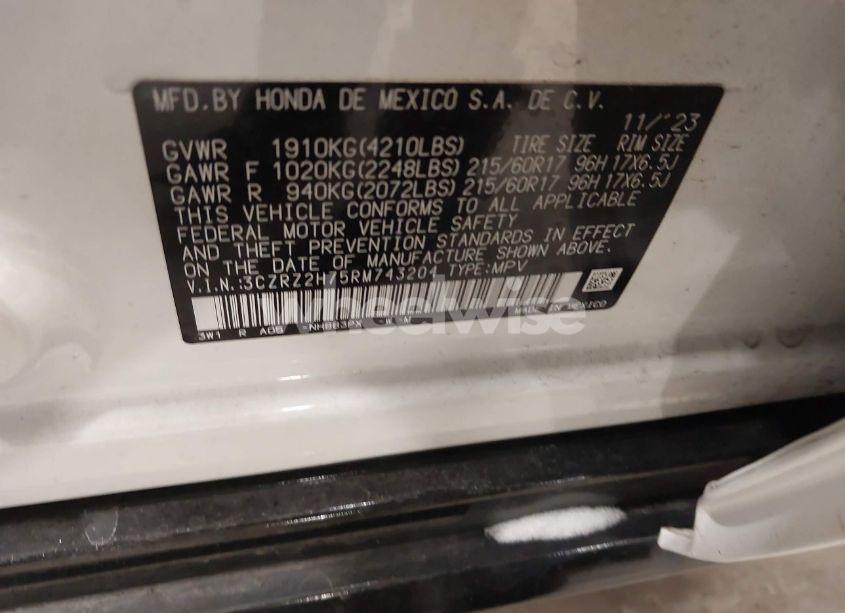 Photo 9 of 2024 Honda Hr-v AWD EX-L/AWD EX-L W/O BSI (VIN 3CZRZ2H75RM743204)