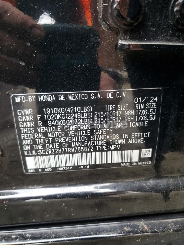 Photo 13 of 2024 HONDA HR-V EXL (VIN 3CZRZ2H77RM755872)