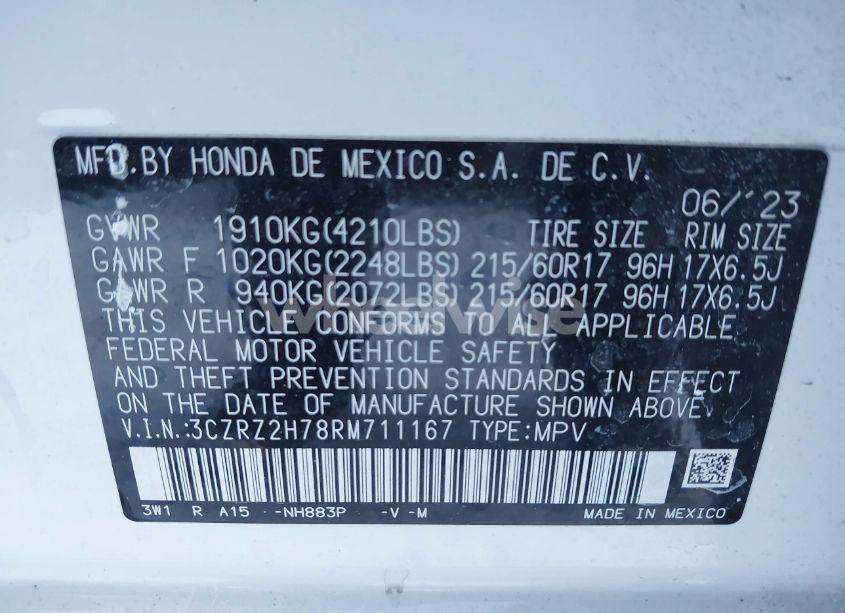 Photo 9 of 2024 Honda Hr-v AWD EX-L/AWD EX-L W/O BSI (VIN 3CZRZ2H78RM711167)