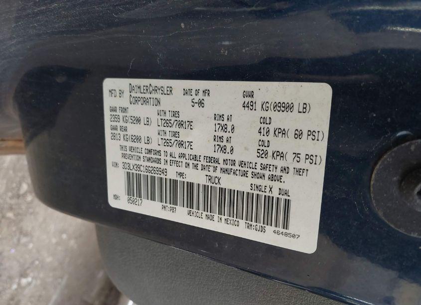 Photo 9 of 2006 Dodge Ram 3500 LARAMIE (VIN 3D3LX39C16G269949)