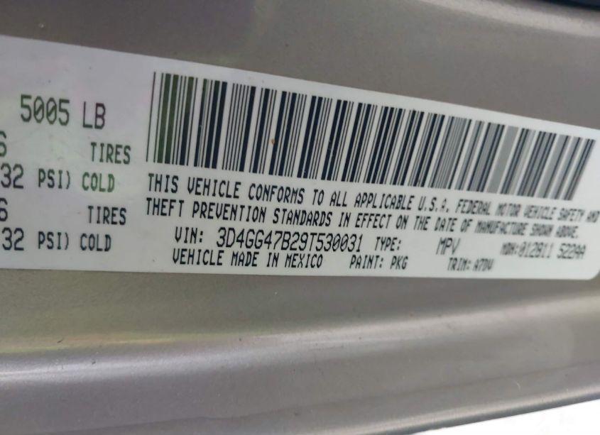 Photo 9 of 2009 Dodge Journey SE (VIN 3D4GG47B29T530031)