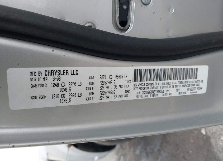 Photo 9 of 2009 Dodge Journey SE (VIN 3D4GG47B49T518351)