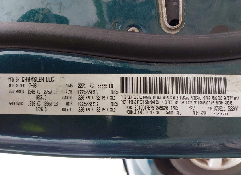 Photo 9 of 2009 Dodge Journey SE (VIN 3D4GG47B79T249620)