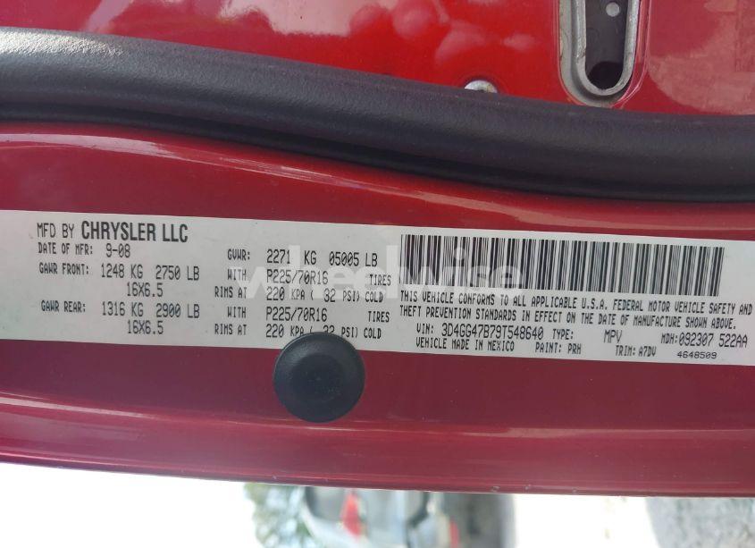 Photo 9 of 2009 Dodge Journey SE (VIN 3D4GG47B79T548640)