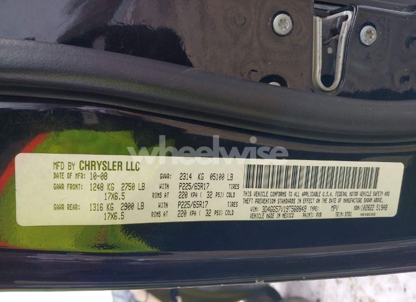 Photo 9 of 2009 Dodge Journey SXT (VIN 3D4GG57V19T568849)