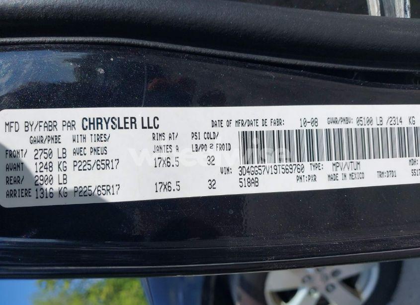 Photo 9 of 2009 Dodge Journey SXT (VIN 3D4GG57V19T569760)