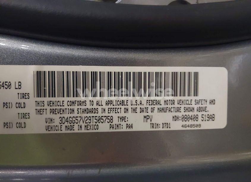 Photo 9 of 2009 Dodge Journey SXT (VIN 3D4GG57V29T505758)