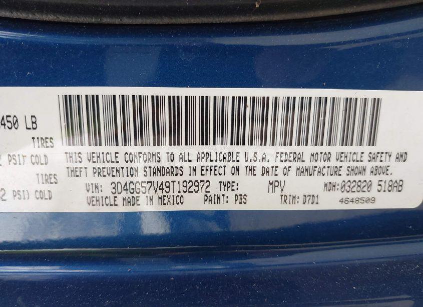 Photo 9 of 2009 Dodge Journey SXT (VIN 3D4GG57V49T192972)