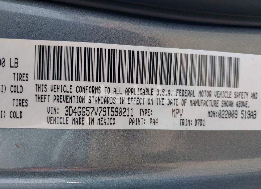 Photo 9 of 2009 Dodge Journey SXT (VIN 3D4GG57V79T590211)