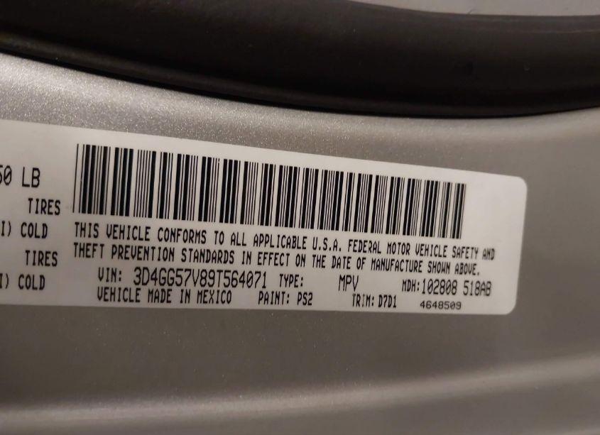Photo 9 of 2009 Dodge Journey SXT (VIN 3D4GG57V89T564071)