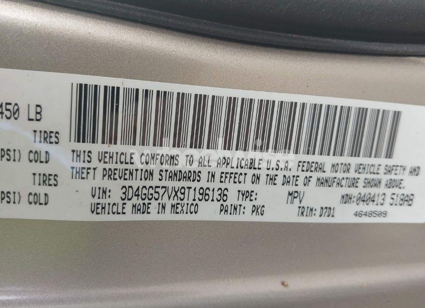 Photo 9 of 2009 Dodge Journey SXT (VIN 3D4GG57VX9T196136)