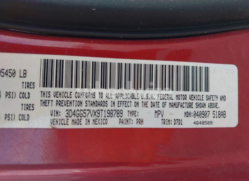 Photo 9 of 2009 Dodge Journey SXT (VIN 3D4GG57VX9T198789)