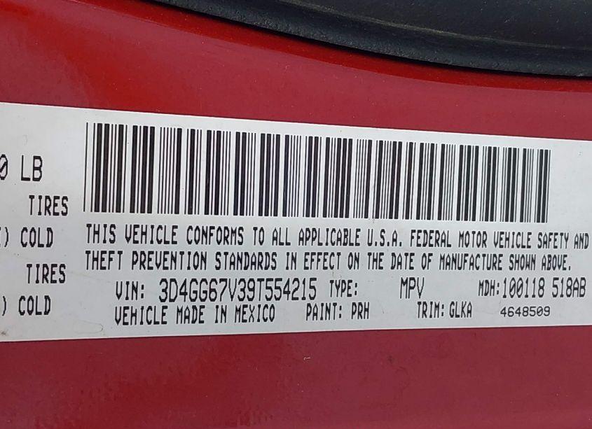 Photo 9 of 2009 Dodge Journey R/T (VIN 3D4GG67V39T554215)