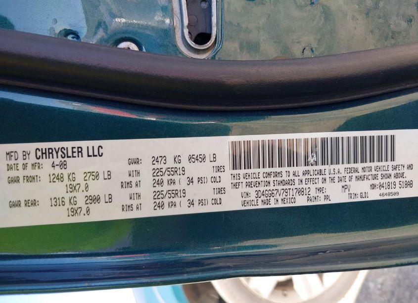 Photo 9 of 2009 Dodge Journey R/T (VIN 3D4GG67V79T170812)