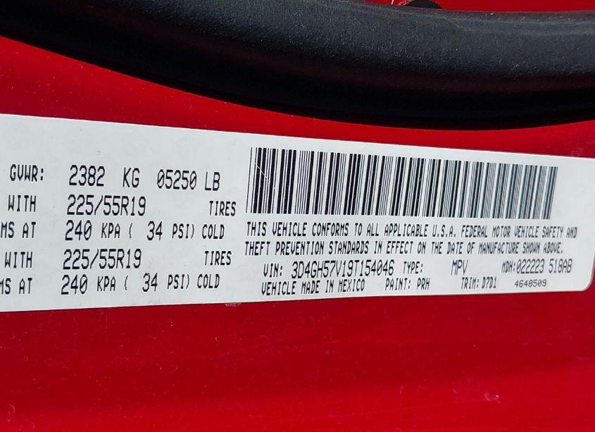 Photo 9 of 2009 Dodge Journey SXT (VIN 3D4GH57V19T154046)