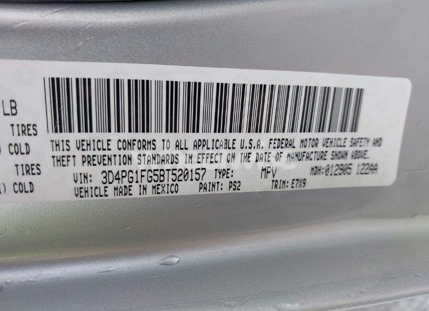 Photo 9 of 2011 Dodge Journey MAINSTREET (VIN 3D4PG1FG5BT520157)