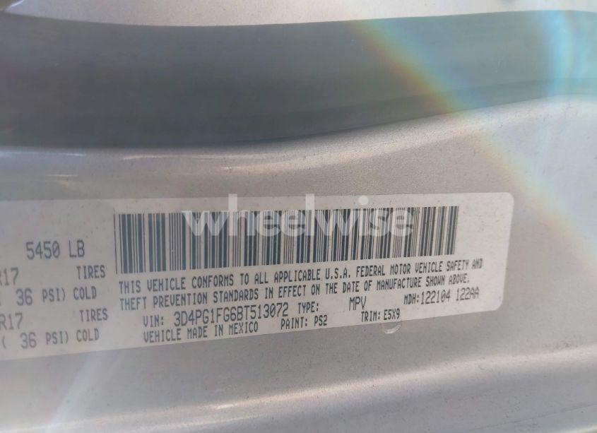 Photo 9 of 2011 Dodge Journey MAINSTREET (VIN 3D4PG1FG6BT513072)