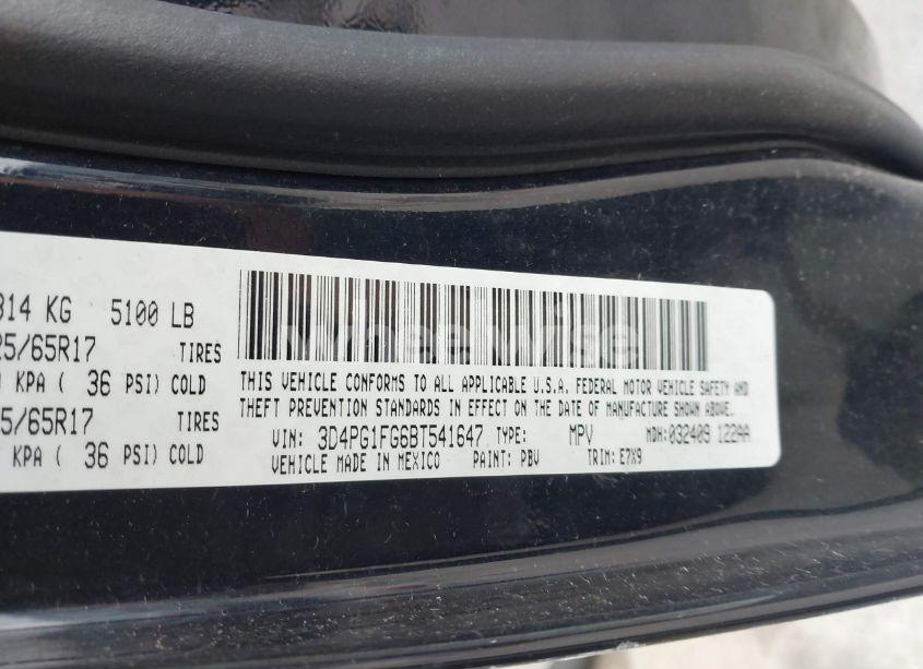 Photo 9 of 2011 Dodge Journey MAINSTREET (VIN 3D4PG1FG6BT541647)