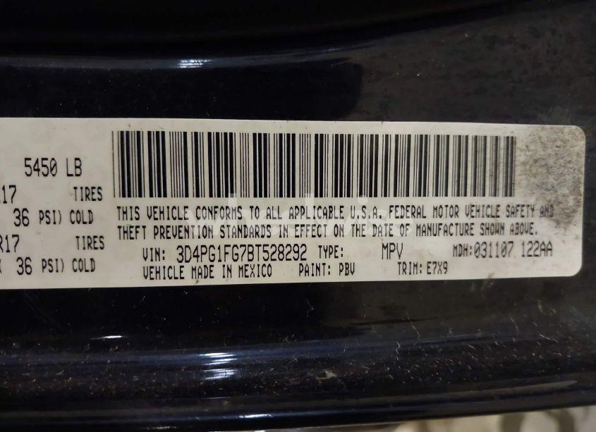 Photo 9 of 2011 Dodge Journey MAINSTREET (VIN 3D4PG1FG7BT528292)