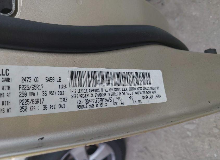 Photo 9 of 2011 Dodge Journey MAINSTREET (VIN 3D4PG1FG7BT547571)