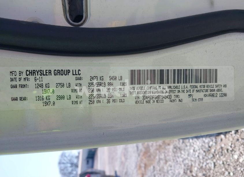 Photo 9 of 2011 Dodge Journey CREW (VIN 3D4PG3FG0BT549433)