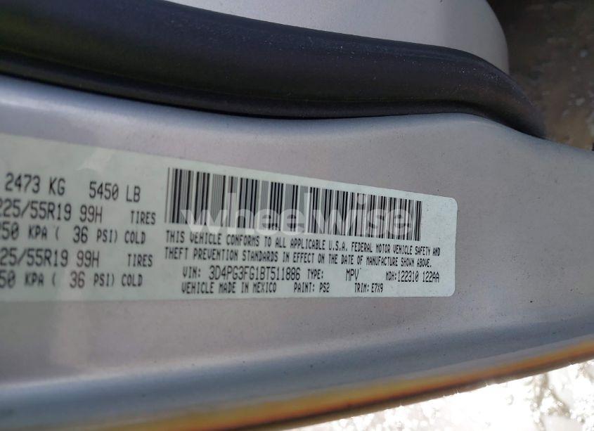 Photo 9 of 2011 Dodge Journey CREW (VIN 3D4PG3FG1BT511886)