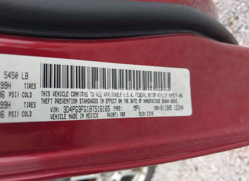 Photo 9 of 2011 Dodge Journey CREW (VIN 3D4PG3FG1BT516165)