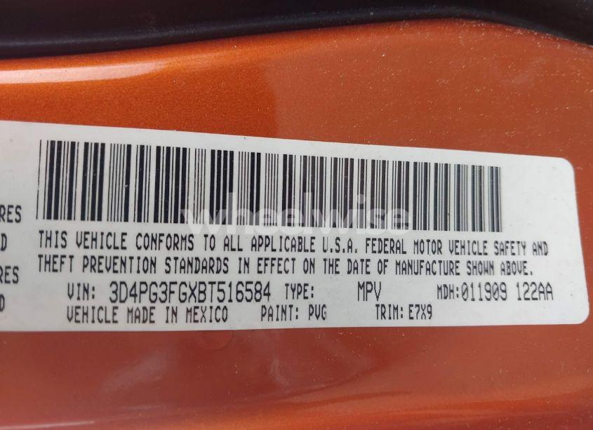 Photo 9 of 2011 Dodge Journey CREW (VIN 3D4PG3FGXBT516584)