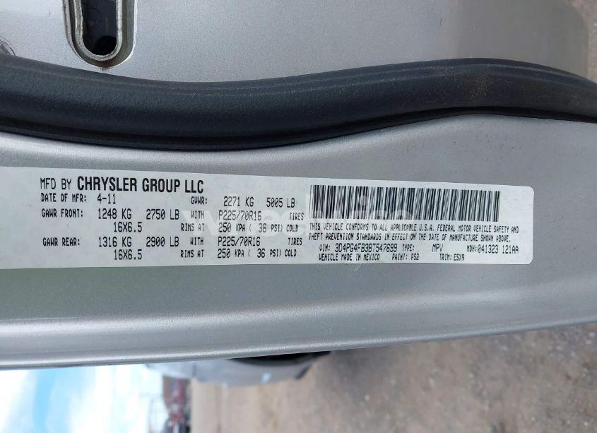 Photo 9 of 2011 Dodge Journey EXPRESS (VIN 3D4PG4FB3BT547699)