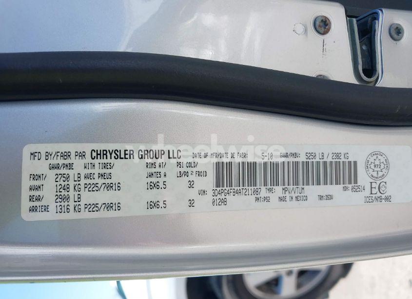 Photo 9 of 2010 Dodge Journey SE (VIN 3D4PG4FB4AT211087)