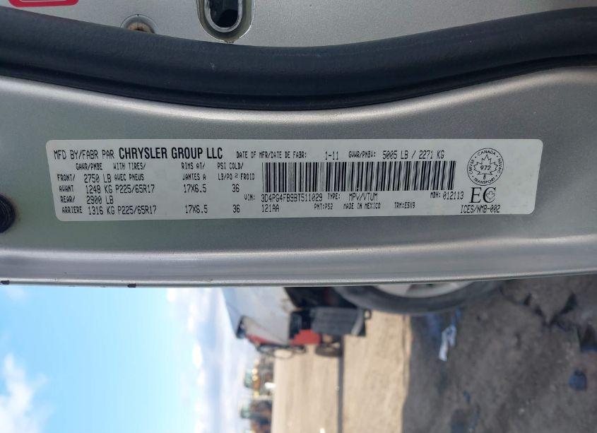 Photo 9 of 2011 Dodge Journey CANADA VALUE PACKAGE (VIN 3D4PG4FB9BT511029)