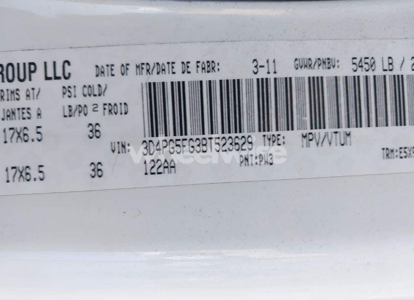 Photo 9 of 2011 Dodge Journey SXT (VIN 3D4PG5FG3BT523629)