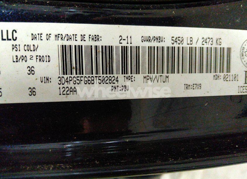 Photo 9 of 2011 Dodge Journey SXT (VIN 3D4PG5FG6BT502824)