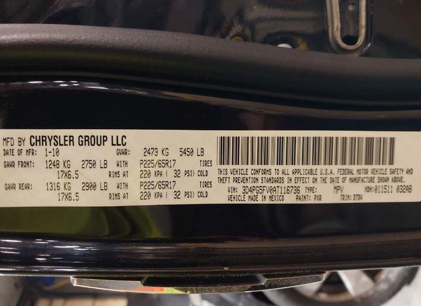 Photo 9 of 2010 Dodge Journey SXT (VIN 3D4PG5FV0AT116736)