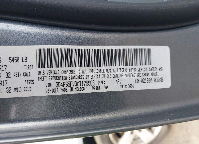 Photo 9 of 2010 Dodge Journey SXT (VIN 3D4PG5FV3AT175988)