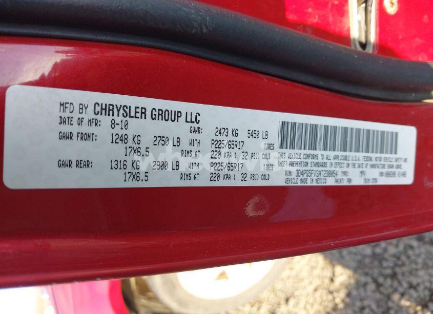 Photo 9 of 2010 Dodge Journey SXT (VIN 3D4PG5FV3AT238054)