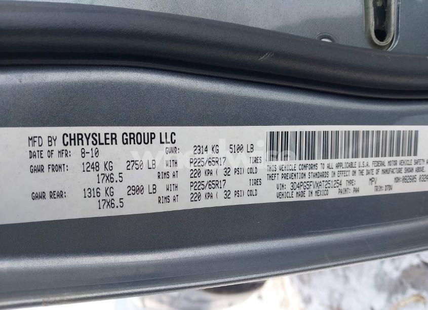 Photo 9 of 2010 Dodge Journey SXT (VIN 3D4PG5FVXAT251254)