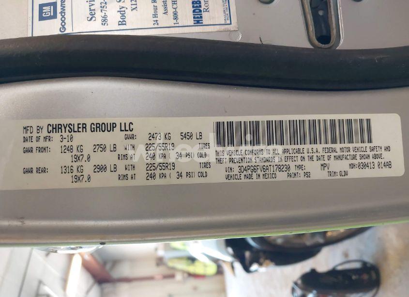 Photo 9 of 2010 Dodge Journey R/T (VIN 3D4PG6FV6AT178230)