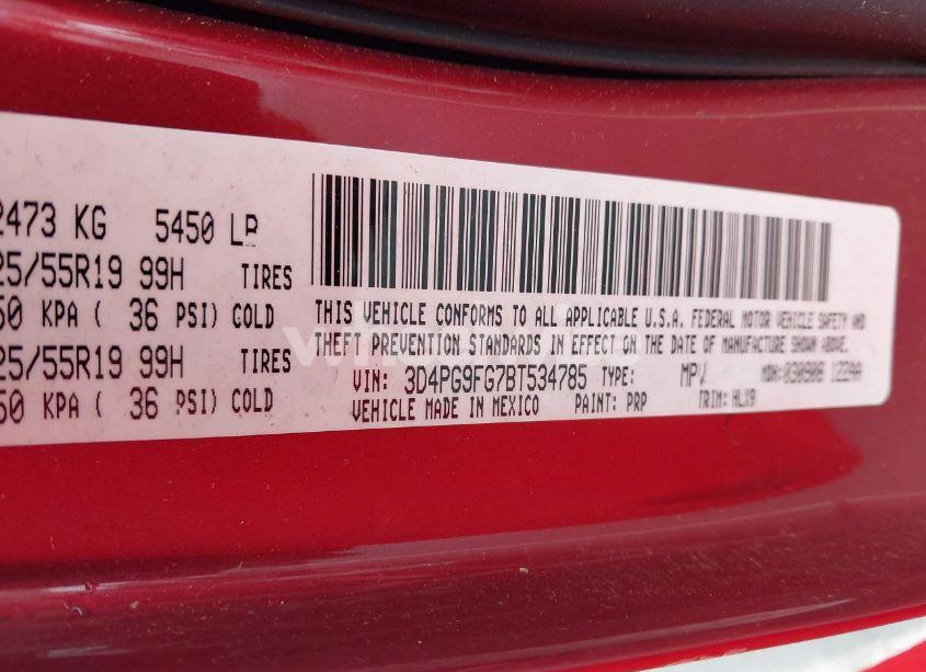 Photo 9 of 2011 Dodge Journey LUX (VIN 3D4PG9FG7BT534785)