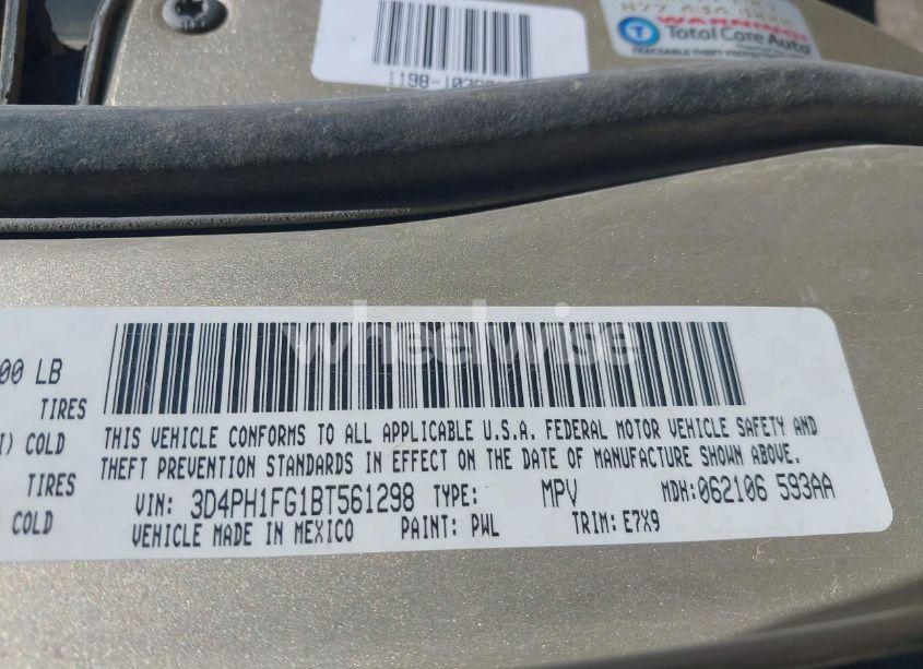 Photo 9 of 2011 Dodge Journey MAINSTREET (VIN 3D4PH1FG1BT561298)