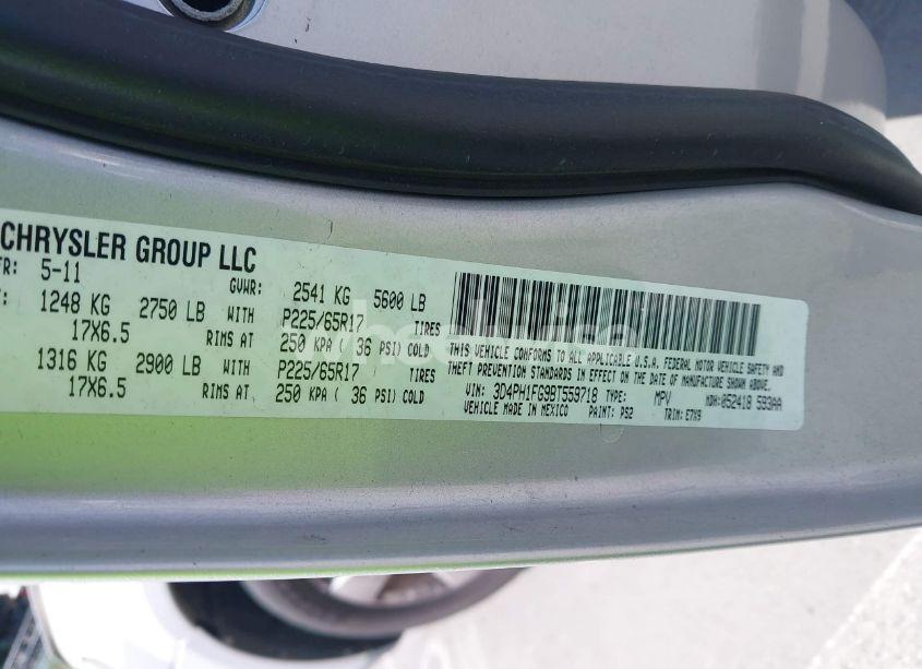 Photo 9 of 2011 Dodge Journey MAINSTREET (VIN 3D4PH1FG9BT559718)