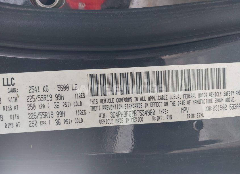 Photo 9 of 2011 Dodge Journey CREW (VIN 3D4PH3FG2BT534980)