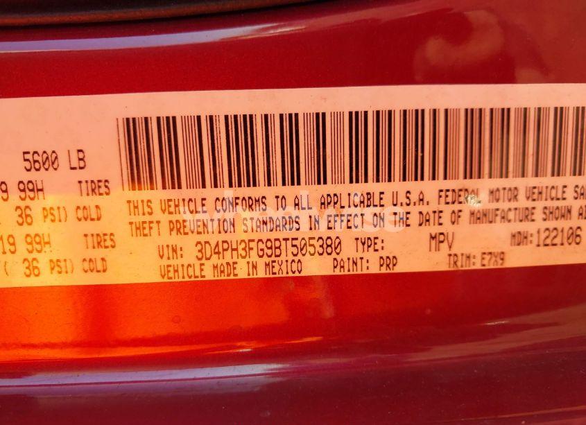 Photo 9 of 2011 Dodge Journey CREW (VIN 3D4PH3FG9BT505380)