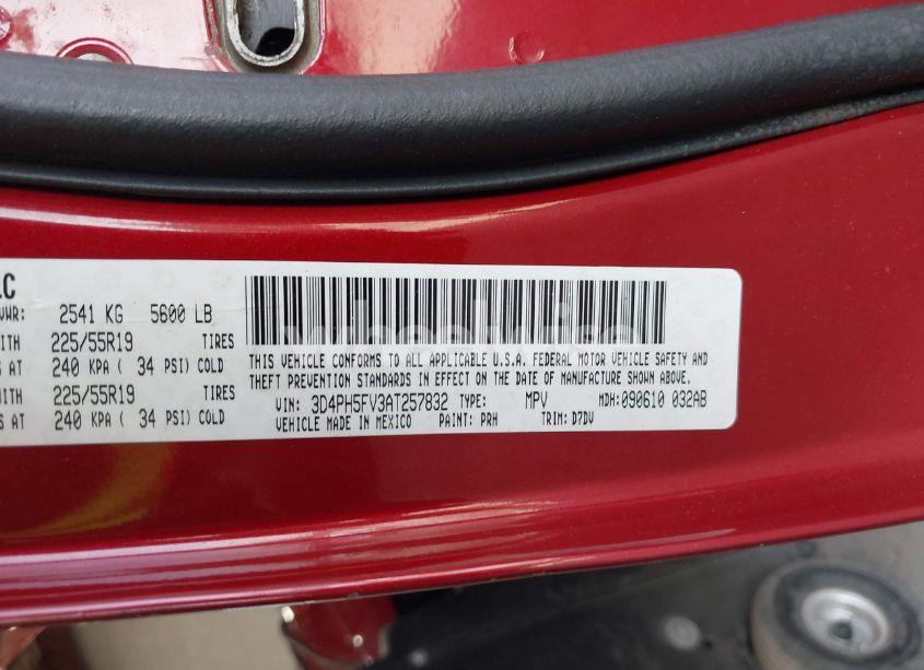 Photo 9 of 2010 Dodge Journey SXT (VIN 3D4PH5FV3AT257832)