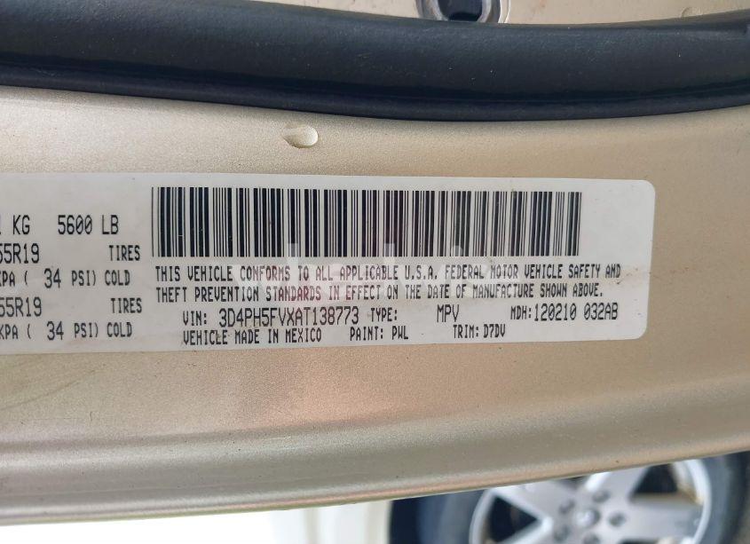 Photo 9 of 2010 Dodge Journey SXT (VIN 3D4PH5FVXAT138773)