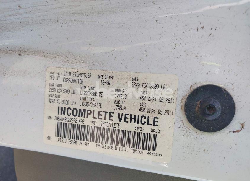 Photo 8 of 2007 Dodge Ram 3500 HD CHASSIS ST/SLT/LARAMIE (VIN 3D6WH48D27G721406)