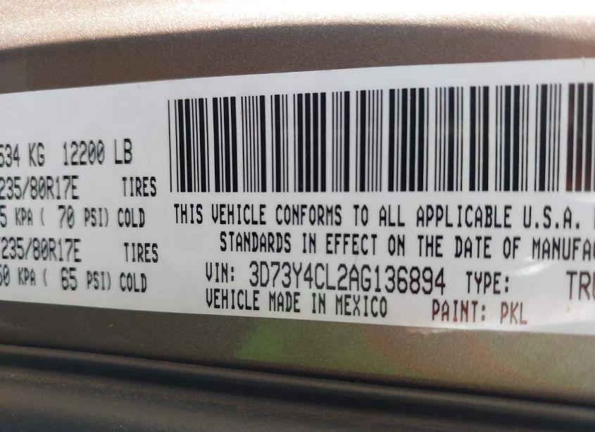 Photo 8 of 2010 Dodge Ram 3500 LARAMIE (VIN 3D73Y4CL2AG136894)