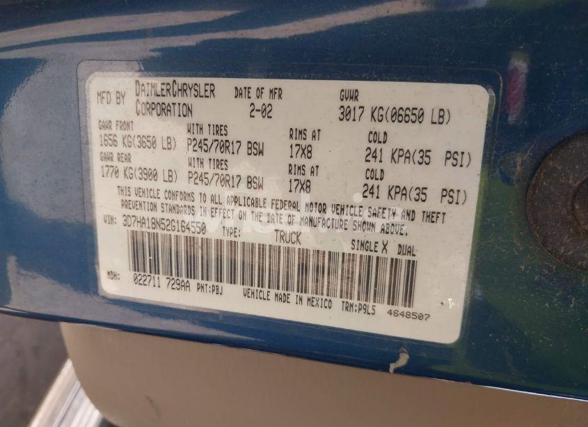 Photo 9 of 2002 Dodge Ram 1500 ST (VIN 3D7HA18N52G164550)